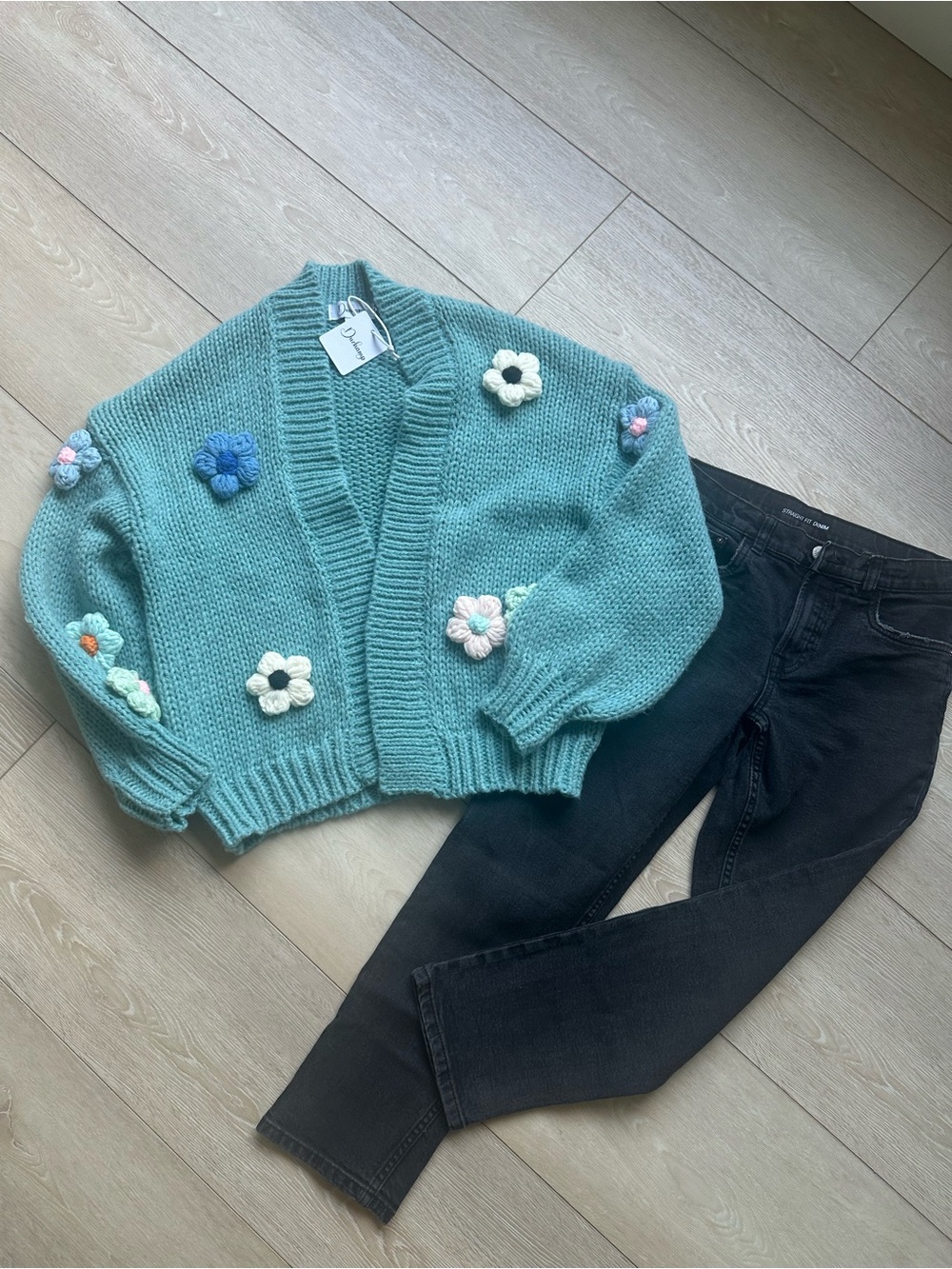 Duchamp Teal Chunky Knit Cardigan